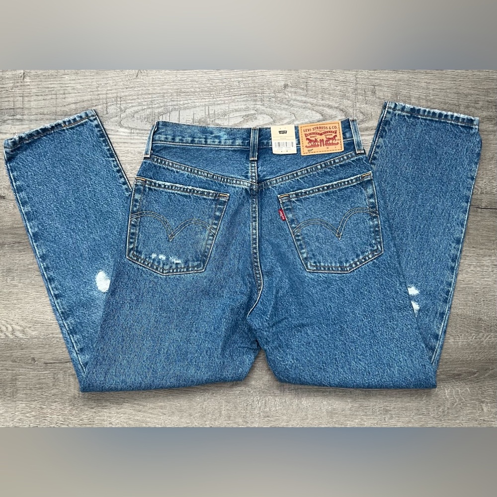 Levi’s 501 Original Cropped Women’s Jeans High Rise Color: Blue Size:26x26 - Picture 4 of 14